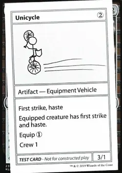 MTG Unicycle (110/124) Mystery Booster Playtest Cards 2021 LP - Image 1