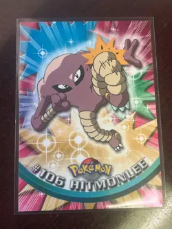 Hitmonlee #106 TV Animation Edition Non Holo Vintage Pokemon Topps Card TCG LP - Image 1