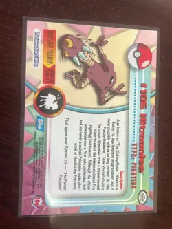 Hitmonlee #106 TV Animation Edition Non Holo Vintage Pokemon Topps Card TCG LP - Image 2