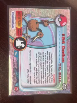 DODUO #84 - Topps - POKEMON CARD - TV Animation Edition Series 2 Blue Logo - Image 2