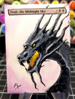Junji, The Midnight Sky - Magic The Gathering - *Altered Hand Painted * Dragon - Image 1