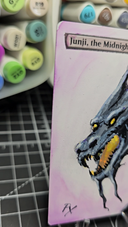 Junji, The Midnight Sky - Magic The Gathering - *Altered Hand Painted * Dragon - Image 2