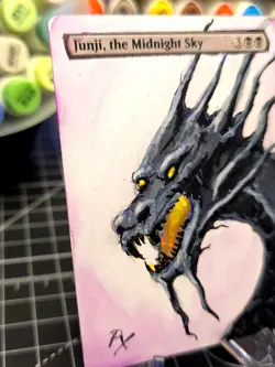 Junji, The Midnight Sky - Magic The Gathering - *Altered Hand Painted * Dragon - Image 3