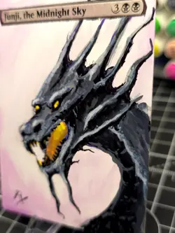 Junji, The Midnight Sky - Magic The Gathering - *Altered Hand Painted * Dragon - Image 4