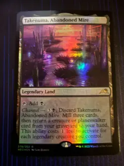 MTG Magic Takenuma, Abandoned Mire Kamigawa: Neon Dynasty Foil Rare NM - Image 1