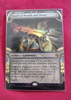 Sword of Wealth and Power - Raised Foil - Showcase OTJ The Big Score mtg NM - Image 1