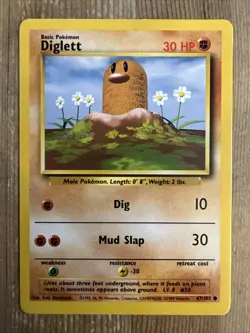 Pokemon TCG Diglett Base Set 47/102 Regular Unlimited Common NM/VLP - Image 1