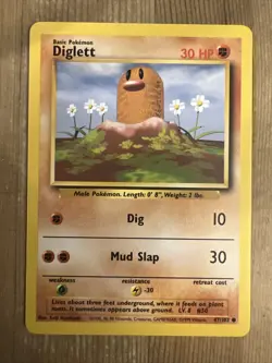 Pokemon TCG Diglett Base Set 47/102 Regular Unlimited Common LP - Image 1