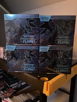 Lot of 4 Pokemon TCG Phantasmal Flames ETB Brand New Factory Sealed - Image 1