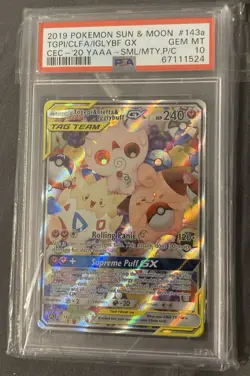 Pokemon Togepi & Cleffa & Igglybuff GX 143a/236 Alternate Art Holo PSA10 - Image 2