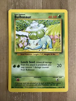 Pokemon TCG Bulbasaur Base Set 44/102 Regular Unlimited Common LP - Image 1