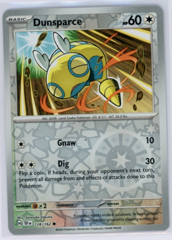 Pokemon TCG Dunsparce Scarlet & Violet Temporal Forces 128/162 Reverse Holo - Image 1