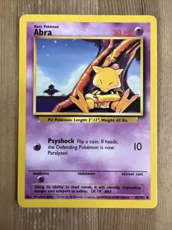 ABRA 43/102 Common Base Set WOTC 1999 Pokemon LP - Image 1