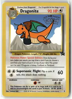 Dragonite ? 5 Promo Wizards Black Star Promos 1999 Pokemon LP - Image 1