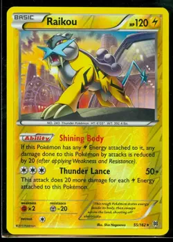 Pokemon RAIKOU 55/162 - XY BREAKthrough - RARE Rev Holo - MINT - Image 1
