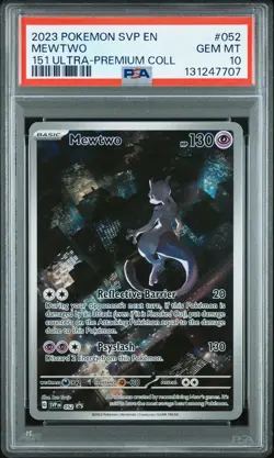 2023 POKEMON SVP EN-SV BLACK STAR PROMO 151 ULTRA-PREM COLL #052 MEWTWO PSA 10 - Image 1
