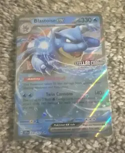 2025 Pokemon Blastoise Ex Stellar Crown Stamped 030/142 Double Rare - Image 1