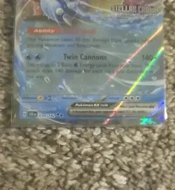 2025 Pokemon Blastoise Ex Stellar Crown Stamped 030/142 Double Rare - Image 3