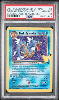 2021 POKEMON CELEBRATIONS CLASSIC COLLECTION #8 DARK GYARADOS-HOLO PSA 10 - Image 1