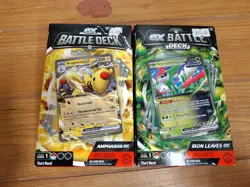 -Set of 2- Ampharos Ex/Iron Leaves ex Battle Decks Pokemon TCG - Image 1