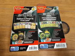 -Set of 2- Ampharos Ex/Iron Leaves ex Battle Decks Pokemon TCG - Image 2
