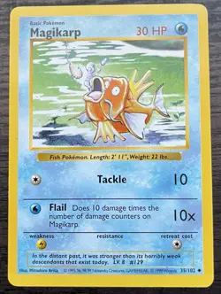 Shadowless Magikarp 035/102 Pokemon TCG WOTC Base Set MINT NM - Image 1