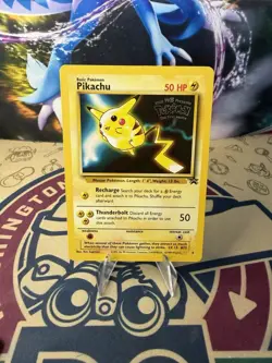 Pikachu #4 1999 WB Black Star Promo Pokemon the First Movie Pokemon TCG - Image 1