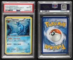 Vaporeon (Cosmos Holo Triple Effect Tins) Holo Pokemon XY Ancient Origins PSA 8 - Image 3