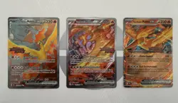 Team Rocket's Moltres ex SIR Stamped PROMO SET SIR 229/182 208/182 031/182 - Image 1