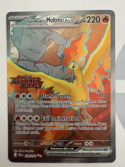 Team Rocket's Moltres ex SIR Stamped PROMO SET SIR 229/182 208/182 031/182 - Image 2