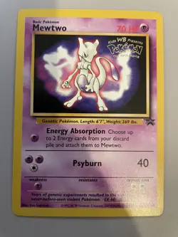 Pokemon TCG WOTC Mewtwo 3 WB Movie Black Star Promo Stamped LP - Image 1