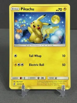 Pokemon TCG Pikachu 56/236 SM Unified Minds Regular Common Moon NM - Image 1