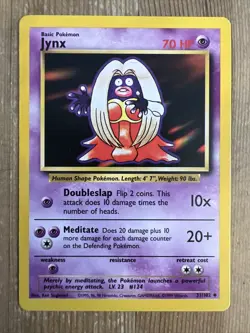 Pokemon TCG Jynx Base Set 31/102 Regular Unlimited Uncommon LP - Image 1
