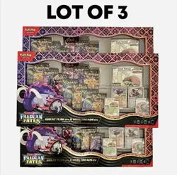 LOT OF 3 Pokemon Paldean Fates Great Tusk Iron Threads EX Premium Collection - Image 1