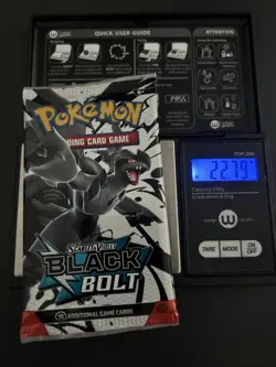 Heavy 22.79g Pokemon TCG SV 10.5 Black Bolt Booster Pack Sealed! - Image 1