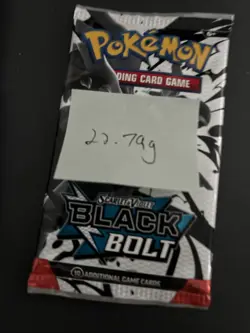 Heavy 22.79g Pokemon TCG SV 10.5 Black Bolt Booster Pack Sealed! - Image 4