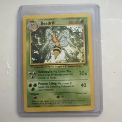 Beedrill 17/102 Base Set Unlimited Non Holo Rare MP WotC Vintage Pokemon Card - Image 1