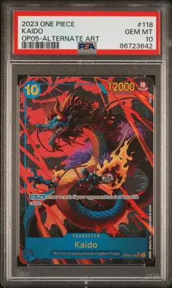 PSA 10 Kaido OP05-118 SEC Alternate Art Awakening of the New Era One Piece Card - Image 1