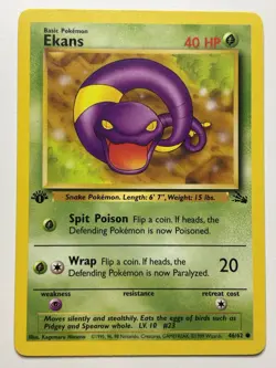 Ekans 46/62 Common 1st Edition Fossil Pokemon Card LP - Image 1