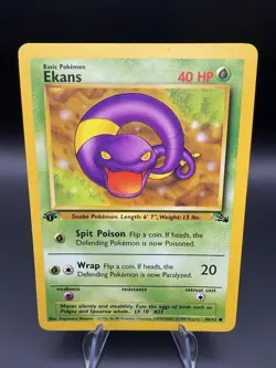 Pokemon Card - Fossil Set - Ekans 46/62 1st Edition [NM-LP] - Image 1