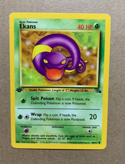 1st Edition Ekans 46/62 Fossil Set - Common Pokemon Card - NM/Mint - Image 1
