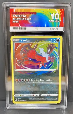 Ace 10 Yveltal 046/072 Amazing Rare - 2021 Shining Fates Pokemon Graded Card Gem - Image 1