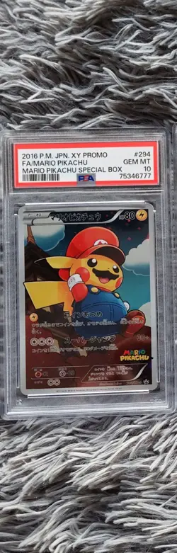 PSA 10 Mario Pikachu 294/XY-P Special Box Limited Promo Pokemon Card Japanese - Image 1