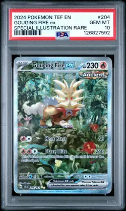 2024 POKEMON TEF EN-TEMPORAL FORCES #204 GOUGING FIRE EX PSA 10 - Image 1