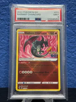 Pokemon Radiant Charizard 011/078 Pokemon Go PSA 9 Mint - Image 1