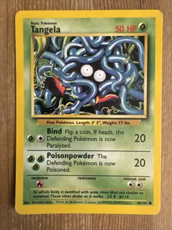 Pokemon TCG Tangela Base Set 66/102 Regular Unlimited Common LP - Image 1