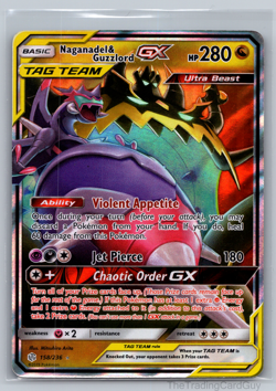 Pokemon TCG Naganadel & Guzzlord GX Cosmic Eclipse Holo Ultra Rare 158/236 MP - Image 1