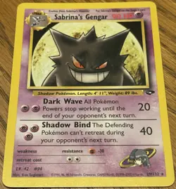 2000 Pokemon Gym Challenge Sabrina's Gengar 29/132 ????Rare????Vintage NM - Image 1