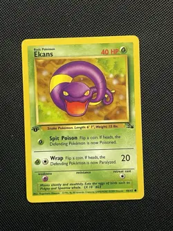 Ekans 46/62 1st Edition Fossil Pokemon TCG WoTC Vintage LP - Image 1