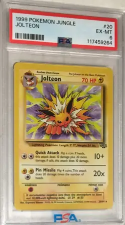 1999 Pokemon Jungle PSA 6 Jolteon Rare #20 FRESHLY GRADED - Image 1